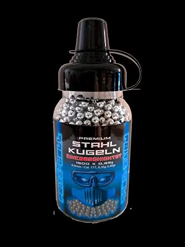 WEILAX 1500 Fritz-Cell Stahl BBS 4,5 mm Stahlkugeln Stahlrundkugeln für Luftpistole BB´s…