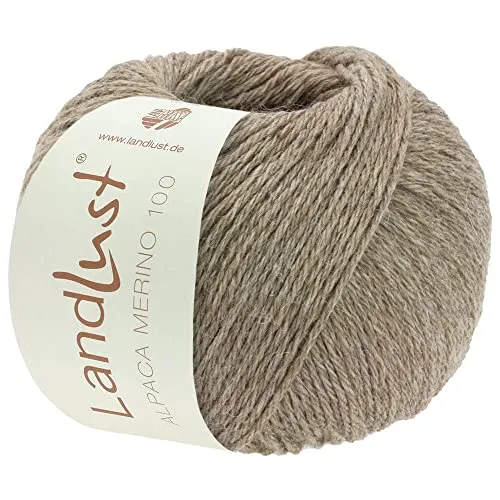 Lana Grossa Landlust Alpaka Merino 100 304 Taupe 50g - Strickgarn aus 50% Alpaka und 50% Merinoschurwolle, ideal für empfindliche Haut. Temperaturregulierend und vielseitig für Projekte in jeder Jahreszeit.