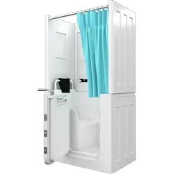 Seniorendusche und Sitzwanne Kombination Wanne mit Tür S08D-TH-A-L 68x110x205cm - Duschkabinen mit seitlicher Tür für sicheren Einstieg, ideal für Senioren und Menschen mit Mobilitätseinschränkungen. Genießen Sie ein entspannendes Bad in der vertrauten Umgebung.