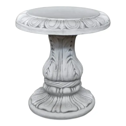Gartendekoparadies Runder Hocker Gartenstuhl – Grau, 47 cm in grau von gartendekoparadies