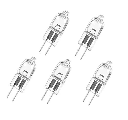 ShuoHui 5 x Halogen-Stiftsockellampe,G4 Halogenlampen,G4-Sockel,dimmbar,12 Volt, 20 Watt,Warmweiß -2800K, Glühbirnen Clear Capsule,5er-Pack