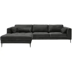 Trendmanufaktur Eckschlafsofa Luzi, Anthrazit, Textil, 4-Sitzer, Füllung: Schaumstoff, Silikon,Schaumstoff, Silikon, 280x168 cm, Made in EU, Stoffauswahl, Schlafen auf Sitzhöhe, Hocker erhältlich, Wohnzimmer, Sofas & Couches, Schlafsofas, Schlafsofas mit Bettkasten