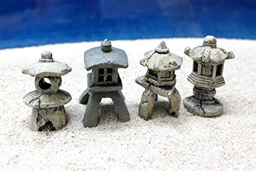 Amtra Lantern Bali S Mix - Kleine Hütten Aquarium Dekoration - Thematische Ornamente für Aquarien, ideal zur Gestaltung einzigartiger Unterwasserlandschaften mit ungiftigem Kunststoff, der die Wasserwerte nicht beeinflusst.