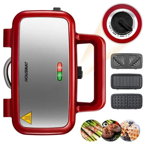 Waffeleisen 3 in 1, Sandwichmaker, Kontaktgrill, Sandwichtoaster
