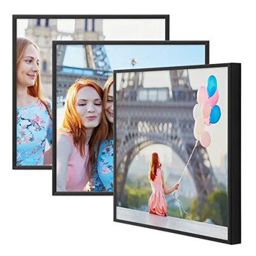 PHOTOLINI Bilderrahmen 3er Set Aluminium Modern Schmal - Einzelrahmen-Set aus stabilen Aluminium-Bilderrahmen im modernen Stil, perfekt für individuelle Bilderwände und Fotogalerien - schlichte Optik, die Bilder hervorhebt.