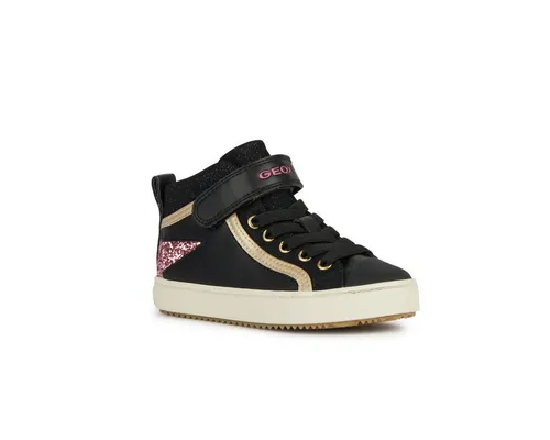 Geox J Kalispera Girl M Sneaker, Schwarz/Dunkel Pink, 29 EU - Sneaker für Mädchen mit atmungsaktivem Obermaterial, ideal für aktive Kinder und den Alltag.