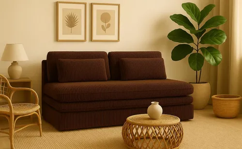 Kaiser Möbel Schlafsofa OLIA mit Bettkasten, Kordstoff Poso, Braun