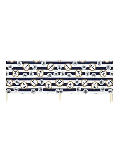 Ladeheid Windschutz Strand Sichtschutz 12m LAEX001 bunt - Zelt-Zubehör für den Strand: Windundurchlässiger Sichtschutz mit 12m Länge, ideal für mehr Privatsphäre und Komfort beim Sonnenbaden.