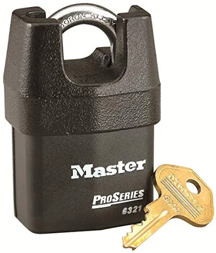 Master Lock PRO SERIES 6321EURD Vorhangschloss - Hochsicherheits-Vorhangschloss mit Stahlkörper, ideal für raue Wetterverhältnisse. Doppelte Kugelverriegelung und 6-Stift-Kolbenzylinder sorgen für maximale Sicherheit.