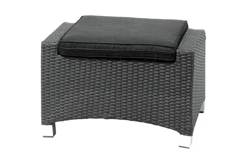 OUTFLEXX Gartenlounge-Hocker Rocking - Gemütlicher Hocker aus Polyrattan mit Aluminiumgestell, ideal für entspannte Momente im Garten. Inklusive anthrazitfarbenem Sitzpolster für zusätzlichen Komfort. Perfekte Ergänzung zu Ihrer Loungemöbel-Serie.