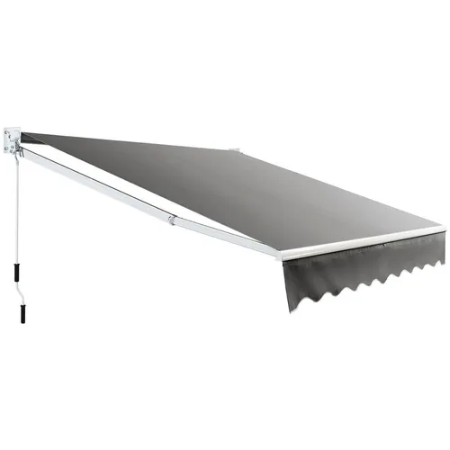 COSTWAY Gelenkarmmarkise 2,5x2m - UV- und wasserbeständig - Markisen, ideal für Balkon, Terrasse oder Café mit manuellem Kurbelmechanismus für einfachen Sonnenschutz und robustem, rostfreien Aluminiumrahmen.