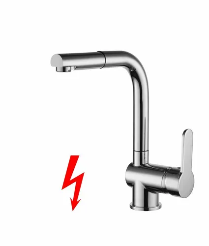 Niederdruck Küchenarmatur mit ausziehbarer Brause - Armaturen für die Küche, mit herausziehbarer Brause für flexible Nutzung und einfache Reinigung, elegantes Chrom-Finish und 2 Jahre Herstellergarantie.