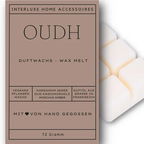 Interluxe Duftwachs - Oudh Duftwachswürfel Raumduft Melt Waxmelt Duftend Duft