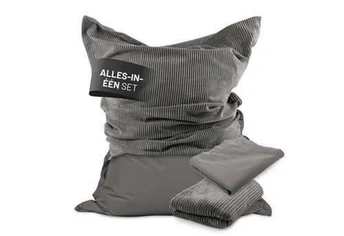 Lumaland Sitzsack Classic XXL All-in-One Set in grau von Lumaland