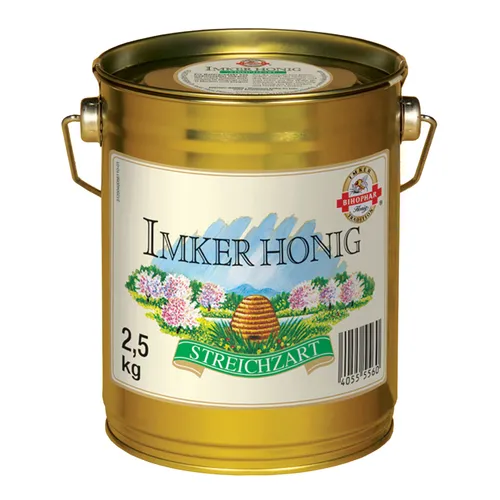 Bihophar Imker Honig cremig streichzart 2500g - Cremiger Honig im praktischen Eimer, ideal zum Streichen und Genießen. Hochwertige Qualität von Bihophar für süße Genussmomente.