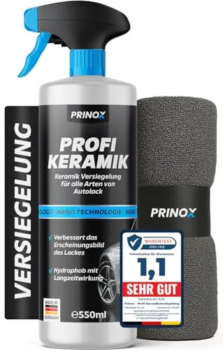 Prinox Profi Keramikversiegelung Auto Set 550 ml inkl. Mikrofasertuch