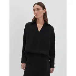 Someday Bluse in Schwarz - Größe 36 - Elegante Bluse mit V-Ausschnitt und Kent-Kragen. Lockerer Schnitt für hohen Tragekomfort. Ideal für vielseitige Outfits in der Kategorie Shirts & Tops.