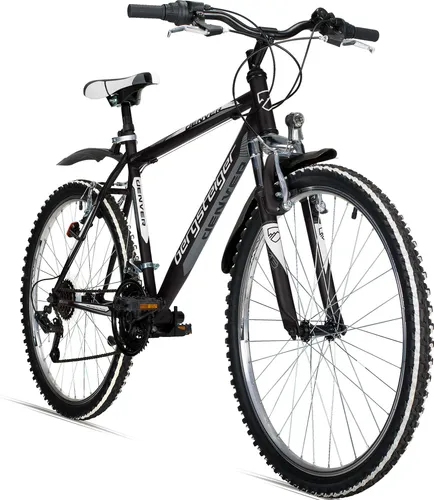 Bergsteiger Denver 26 Zoll Mountainbike - ideal für Fahrspaß ab 155 cm - Das 26 Zoll Mountainbike Denver vereint sportliches Design mit robuster Technik. Ideal für Stadt und Gelände, ausgestattet mit 18 Gängen, Licht und Schutzblechen für jede Witterung. Perfekt für Fahrer ab 155 cm!