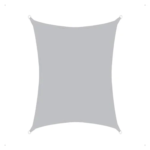 anndora® Sonnensegel Viereck 3x4 m hellgrau in grau von anndora
