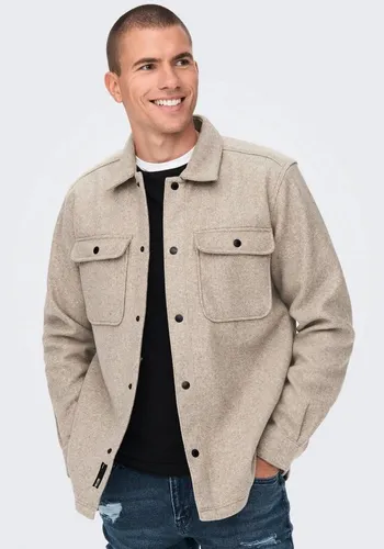 ONLY SONS Herren Freizeit Hemd ONSASH - Relaxed Fit in Chinchilla, modisch und vielseitig kombinierbar für jede Gelegenheit