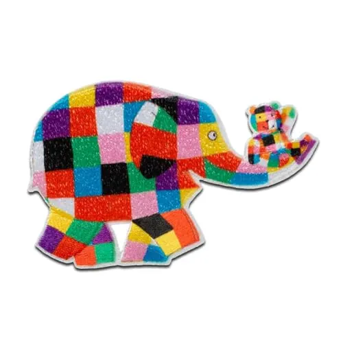 Mono-Quick 1805x Elmer Applikation, Bügelbild, Patch, Aufnäher Elefant (18053 - Elmer mit Bär)