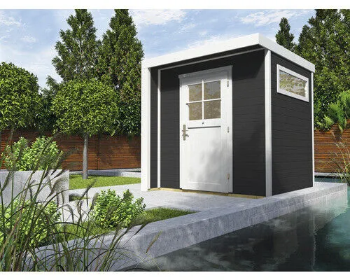 Gartenhaus weka Designhaus 262 mit Fußboden und seitlichem Fenster 213 x 216 cm