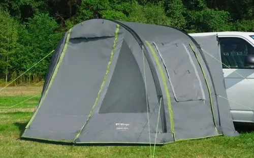 Berger Touring Easy Air Luftvorzelt für Campingbus - Aufblasbares Autovorzelt in Grau, ideal für 2 Personen. Perfekt für Camping und Outdoor-Abenteuer – schnell aufbaubar und wetterfest.