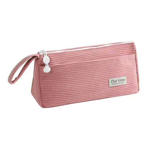vaolmlop Federmäppchen,Große Kapazität Beuteltasche 2 Fächer,Stifthalter Durable Schreibwaren Organizer,Erwachsene Büro Geschenk,Für Mädchen Männer Teenager(Rosa)