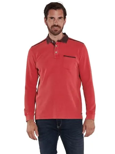 engbers Herren Langarm-Shirt mit Polo-Kragen - Sportlicher Look in Rot - Herren-Shirts, maskuliner Allrounder mit Polo-Kragen, aus bequemer Baumwolle für ultimativen Tragekomfort im Alltag.