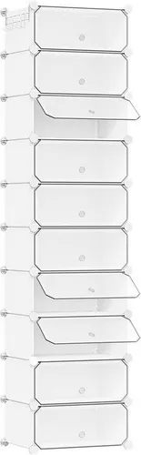WOLTU 12x Schuhbox Schuhregal in weiß von WOLTU