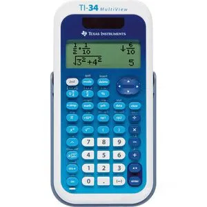 Texas Instruments TI-34 MV Schulrechner - 4-zeiliges Display, Solar- und Batteriebetrieb, ideal für Schüler und Studenten mit fortgeschrittenen Bruchfunktionen
