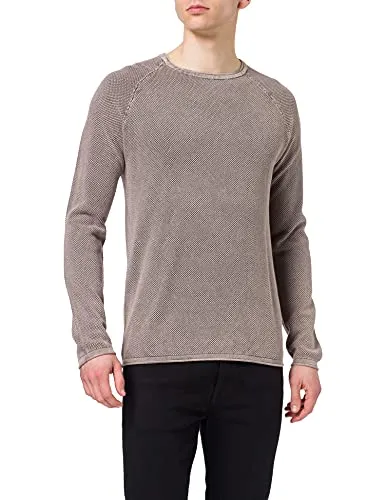 KEY LARGO Herren MST Thomas Pullover, Grey (1103), S - Pullover für Herren aus reiner Baumwolle, bietet hervorragenden Tragekomfort und einen klassischen Rundhals-Ausschnitt für vielseitige Looks.
