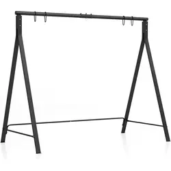 Schaukelgestell aus Metall mit 5 Aufhängeringen - Robustes schwarzes Schaukelgerüst für stabilen Spielspaß im Garten, ideal für Kinder und Familien.