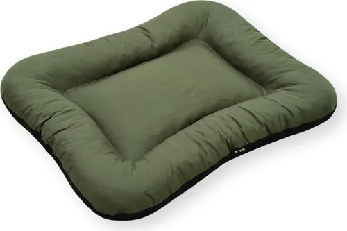 4L Textil KLEO Hundebett mittelgrosse Hunde waschbar Hundekissen mittelgrosse Hunde Hundematte Hundematratze Hundekissen abwaschbar (90x70 cm, Dunkelgrün (Mit Reißverschluss)