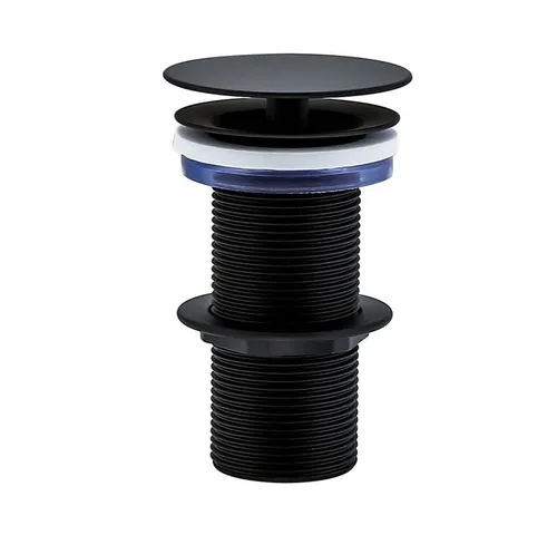 wohnfreuden Ablaufventil 120 mm - Ablaufventil in elegantem matt schwarz, ideal für Aufsatzwaschbecken ohne Überlauf, bietet einen Permanentablauf und überzeugt durch hochwertiges Messingdesign.