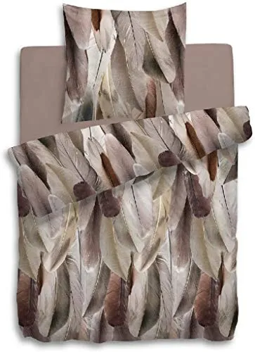 Heckett Lane Hecket Lane Wende- Bettwäsche Flanell (w Biber) 135x200 80x80 taupe (Hollie)