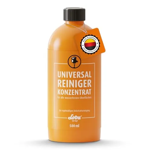 LOBA Universalreiniger 500 ml Konzentrat für 50L - Für Böden & Oberflächen aus Holz, Kork, Vinyl, Laminat - pH-neutral & Schlierenfrei, Schnell trocknend - Reinigungsmittel zur Verdünnung