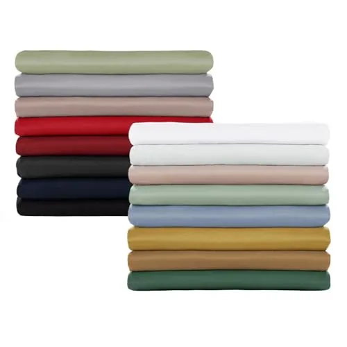 Blumtal Basic Bettlaken 240 x 275cm - Pflegeleichtes Betttuch aus weichem, gebürstetem Mikrofaser-Gewebe, ohne Gummizug, Light Olive Green - grün