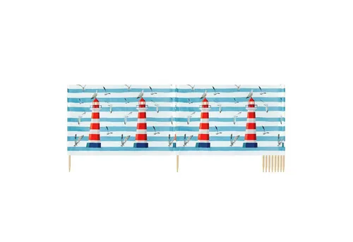 Ladeheid Windschutz Strand Sichtschutz 15m LAEX001 bunt - Zelt-Zubehör für den Strand, windundurchlässig und ideal für entspannte Tage am Meer mit buntem Design.