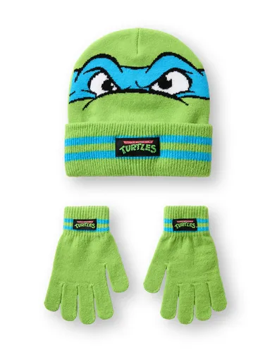Teenage Mutant Ninja Turtles Grün Novelty Face Set aus Mütze und Handschuhen Jun