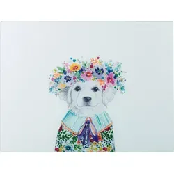 Mikasa Tipperleyhill Protector de Arbeitsplatte de Glas, geformt de dog illustriert mit extravaganten Farben, leicht de reinigen, wertet die Küche...
