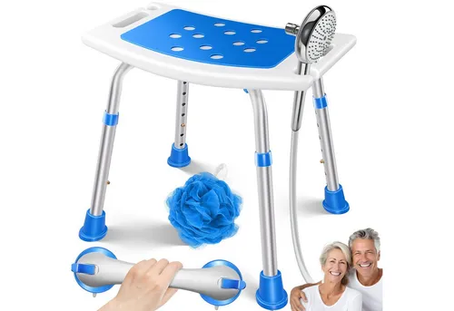 KESSER Badhocker, höhenverstellbarer Duschstuhl für Senioren - Hocker, max. Tragkraft 136KG, ideal für sichere und komfortable Duscherlebnisse für Senioren