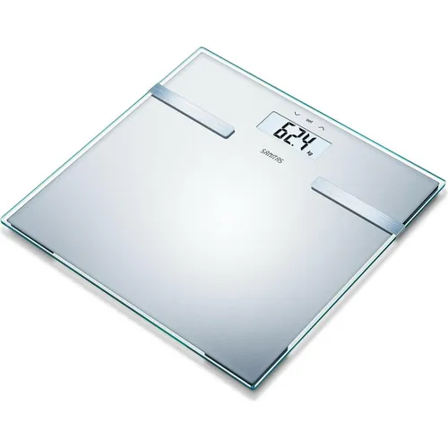 Sanitas SBF 14 Personenwaage, digitale Anzeige in Silber - Personenwaagen mit präziser digitaler Anzeige und stilvollem LCD-Design, ideal für eine einfache Gewichtskontrolle zu Hause.