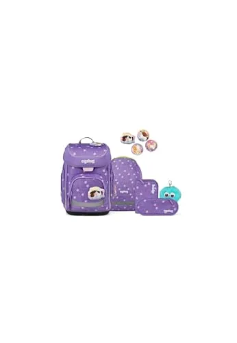 ergobag cubo Bundle Set 6-teilig für die 1. Klasse - Ergonomischer Schulranzen mit höhenverstellbarem Tragesystem für optimalen Tragekomfort. Inklusive Sportbeutel, gefülltem Federmäppchen und individuellen Kletties für persönliche Gestaltung.