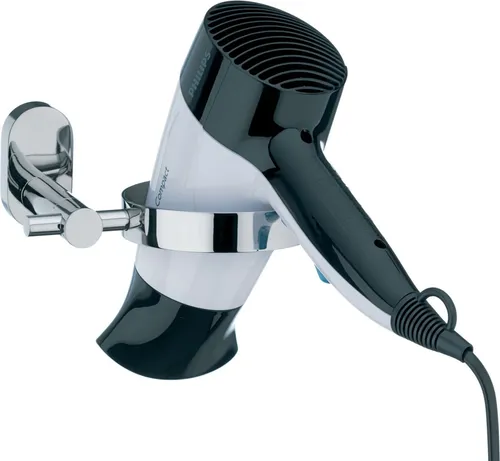 Kela 22678 Fönhalter, Edelstahl Lucido - Praktischer Fönhalter für das Bad: Rostfreies Design aus Edelstahl 18/10, ideal für nasse Umgebungen. Befestigung durch Bohren oder Kleben, edel und funktional.