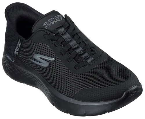 Skechers Damen GO Walk Flex Grand Entry - Schwarzer Textilrand, 35 EU - Damen-Sneaker mit Hands Free Slip-Ins für müheloses Anziehen, inklusive exklusivem Fersenkissen und reaktionsfreudiger ULTRA GO-Dämpfung für höchsten Komfort.