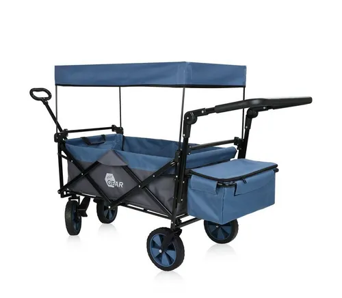 yourGEAR Trolley Cirrus XL Bollerwagen mit Dach - Bollerwagen für bis zu 80 kg, UV- und wetterbeständig, ideal für Ausflüge und Picknicks, inklusive praktischer Kühltasche.