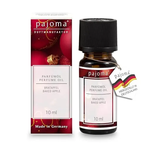 pajoma® Duftöl 10 ml, Bratapfel - Weihnachtsöl/Weihnachtsduft | feinstes Parfümöl für Aromatherapie, Duftlampe, Diffuser | Premium Qualität