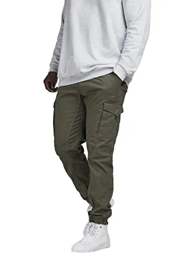 JACK & JONES Male Cargo-Hose Plus Size Slim Tapered Fit - Wanderhosen aus 68% Bio-Baumwolle und 30% recycelter Baumwolle, perfekt für umweltbewusste Abenteuer mit Slim Tapered Fit für optimalen Tragekomfort.