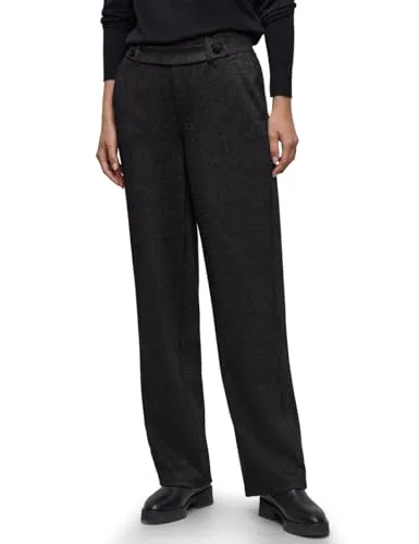 STREET ONE Damen Stoffhose, High Waist, schwarz, Gr. 34, Länge 30